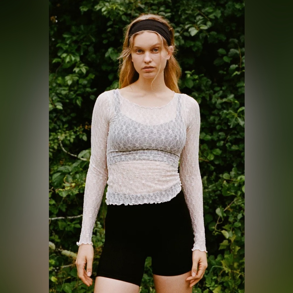 Urban outfitters Out From Under Libby Sheer Long Sleeve Top
